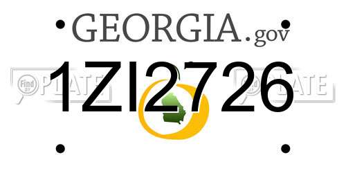 1ZI2726 Georgia License Plate