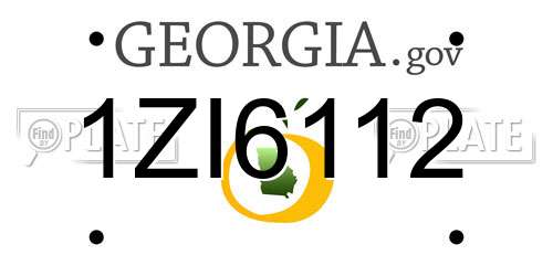 1ZI6112 Georgia License Plate
