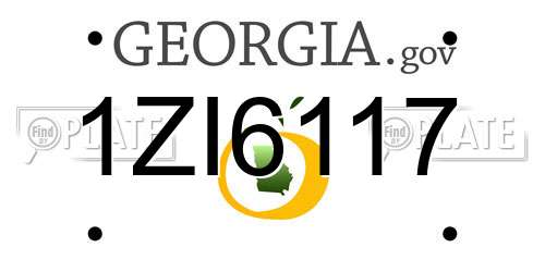 1ZI6117 Georgia License Plate
