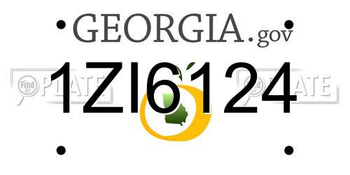 1ZI6124 Georgia License Plate