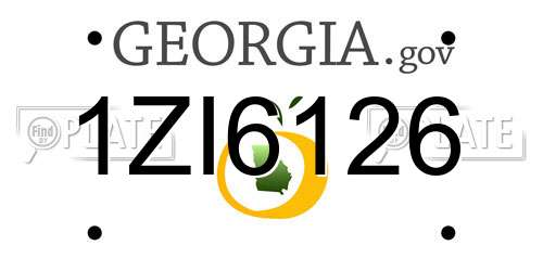 1ZI6126 Georgia License Plate