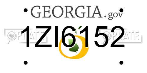 1ZI6152 Georgia License Plate