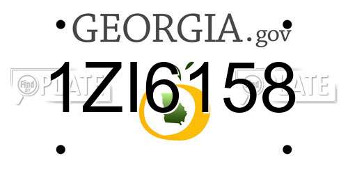 1ZI6158 Georgia License Plate
