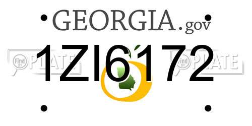 1ZI6172 Georgia License Plate
