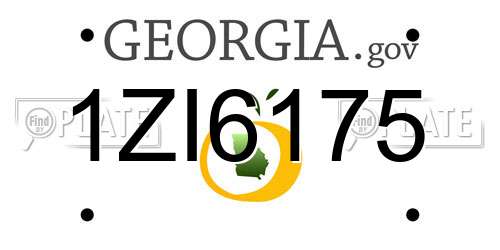 1ZI6175 Georgia License Plate