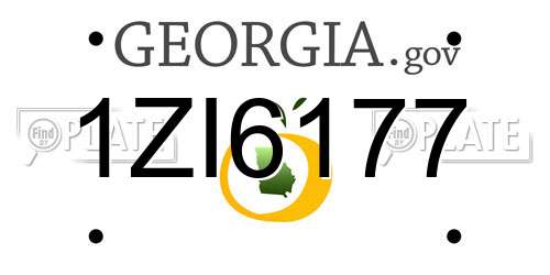 1ZI6177 Georgia License Plate