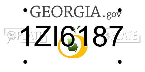 1ZI6187 Georgia License Plate