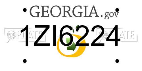 1ZI6224 Georgia License Plate