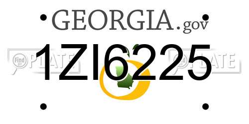 1ZI6225 Georgia License Plate