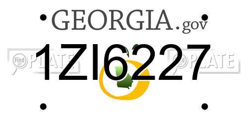 1ZI6227 Georgia License Plate