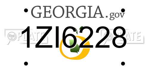 1ZI6228 Georgia License Plate