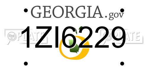 1ZI6229 Georgia License Plate