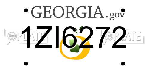 1ZI6272 Georgia License Plate