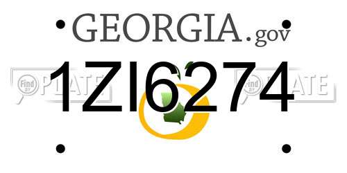 1ZI6274 Georgia License Plate