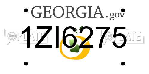1ZI6275 Georgia License Plate
