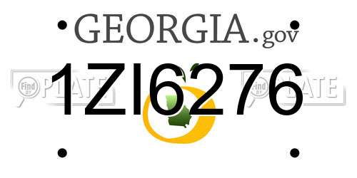1ZI6276 Georgia License Plate
