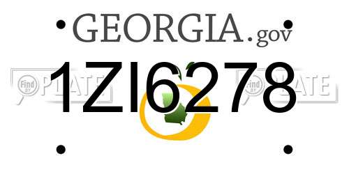 1ZI6278 Georgia License Plate