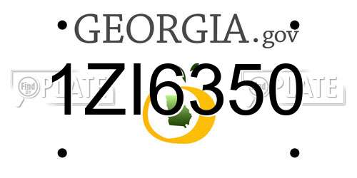 1ZI6350 Georgia License Plate