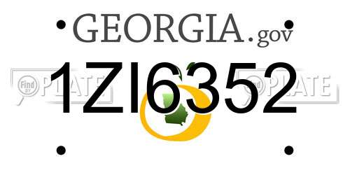 1ZI6352 Georgia License Plate