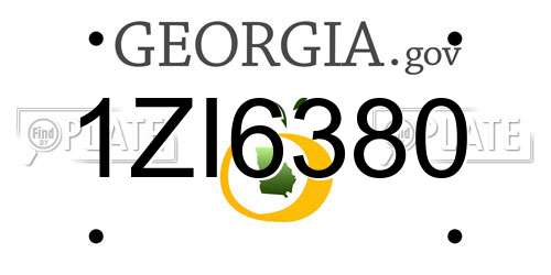 1ZI6380 Georgia License Plate
