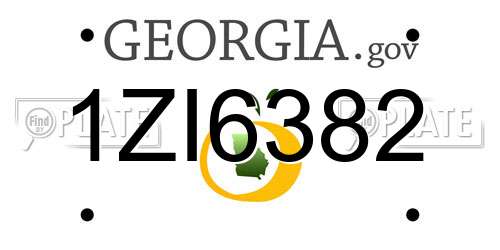 1ZI6382 Georgia License Plate