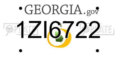 1ZI6722 Georgia License Plate