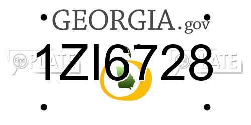 1ZI6728 Georgia License Plate