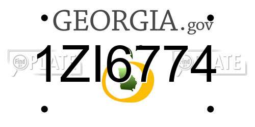1ZI6774 Georgia License Plate