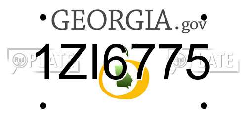 1ZI6775 Georgia License Plate