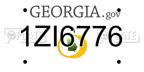 1ZI6776 Georgia License Plate