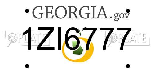 1ZI6777 Georgia License Plate