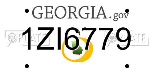1ZI6779 Georgia License Plate