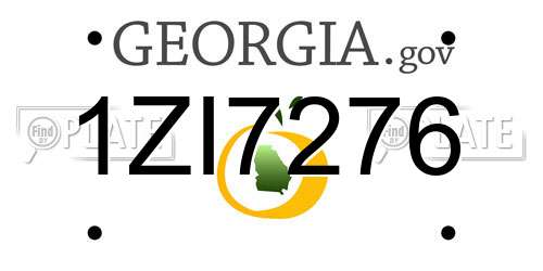 1ZI7276 Georgia License Plate