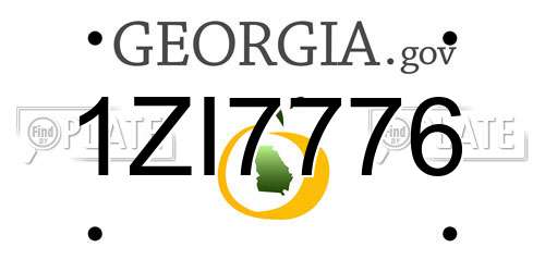 1ZI7776 Georgia License Plate