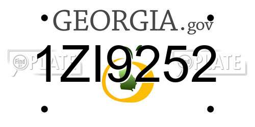 1ZI9252 Georgia License Plate