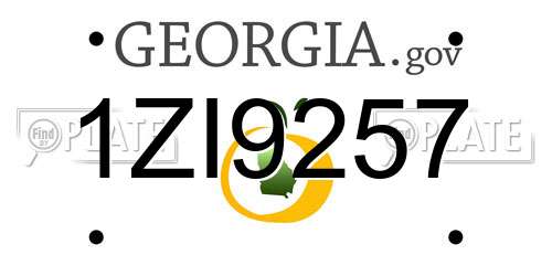 1ZI9257 Georgia License Plate