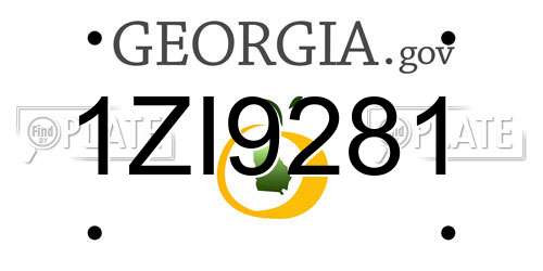 1ZI9281 Georgia License Plate