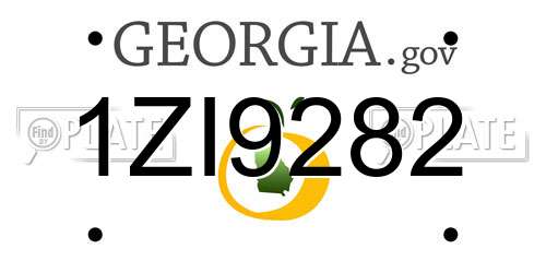 1ZI9282 Georgia License Plate