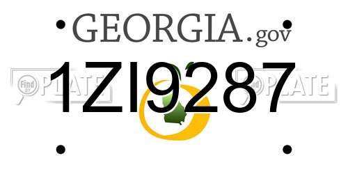 1ZI9287 Georgia License Plate