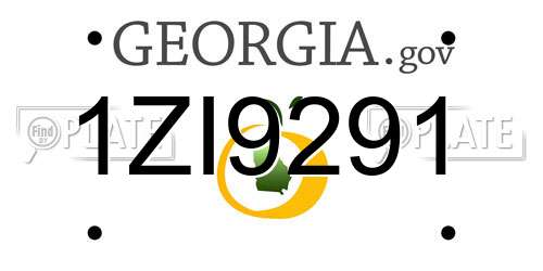 1ZI9291 Georgia License Plate