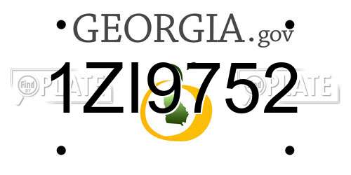 1ZI9752 Georgia License Plate