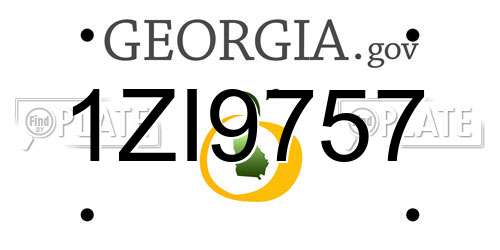 1ZI9757 Georgia License Plate