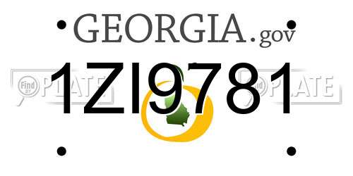 1ZI9781 Georgia License Plate