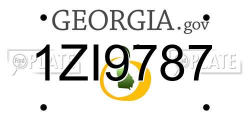 1ZI9787 Georgia License Plate
