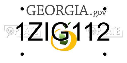 1ZIG112 Georgia License Plate