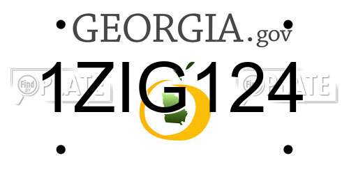 1ZIG124 Georgia License Plate