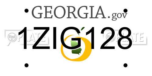1ZIG128 Georgia License Plate