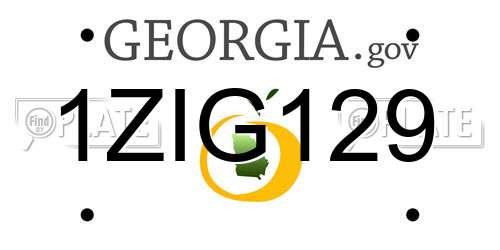 1ZIG129 Georgia License Plate