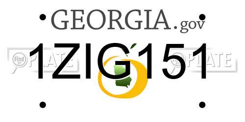 1ZIG151 Georgia License Plate