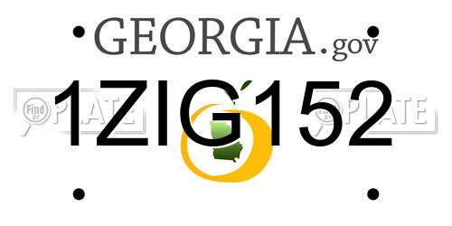 1ZIG152 Georgia License Plate